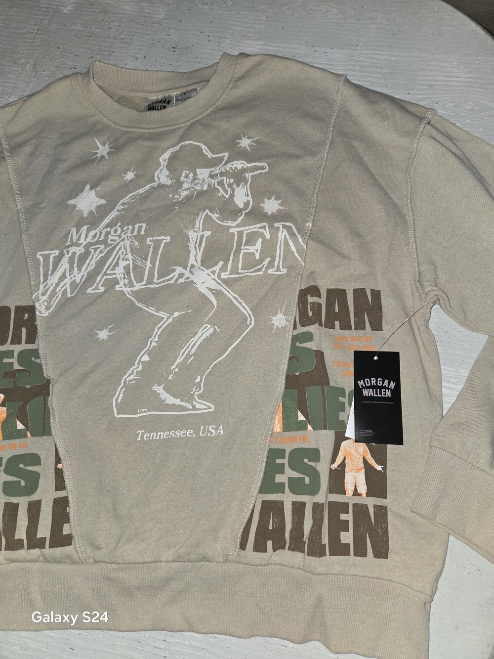 Morgan Wallen Mens L Graphic Crewneck Sweatshirt NEW
